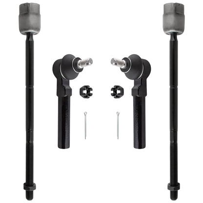 BOXI 4pcs Front Inner and Outer Tie Rods Fit for Ford Mustang 1994-2004 Convertible