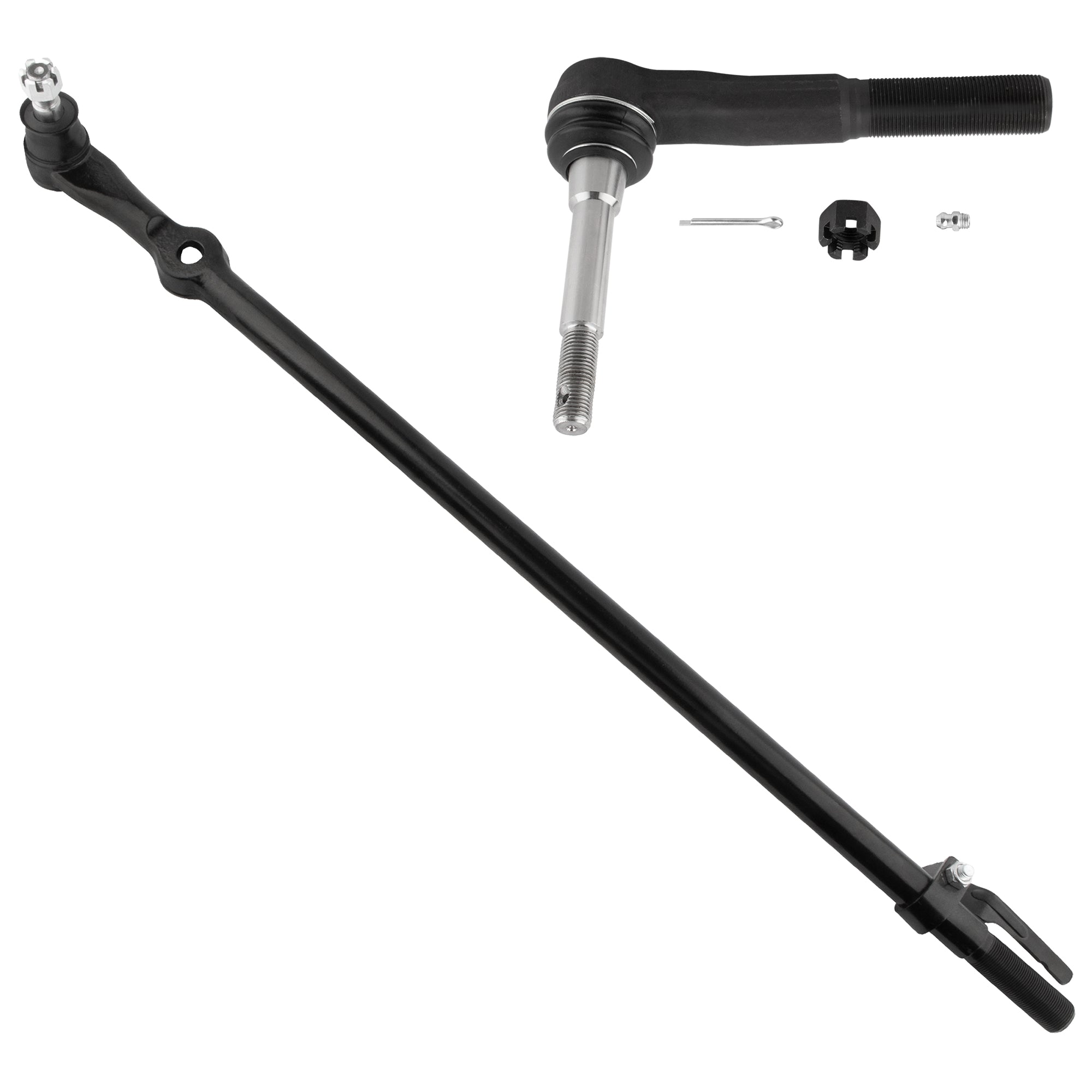 BOXI (Set of 2) Front Center Drag Link Outer Tie Rod End Link Fit for Ford F-250 F-350 Super Duty