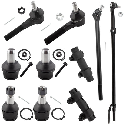 BOXI (Set of 10) Front Upper & Lower Ball Joints Inner & Outer Tie Rod Ends Adjusting Sleeve