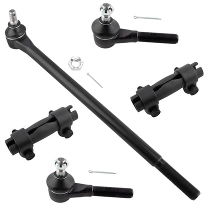 BOXI (Set of 5) Front Inner Tie Rod End Drag Link + Outer Tie Rod Ends + Adjustment Sleeves Fit