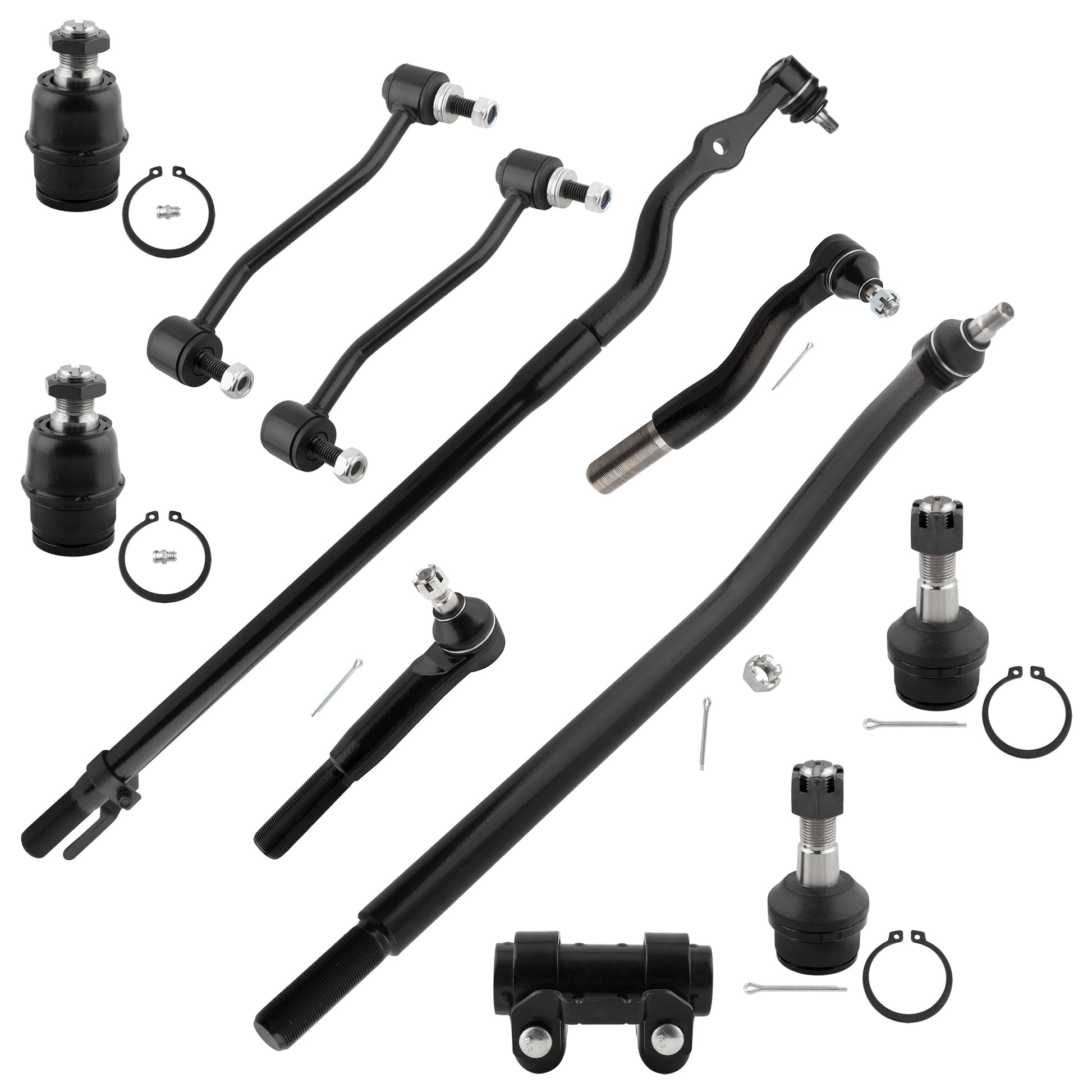 BOXI (Set of 11) Front Inner Outer Tie Rod Ends Upper Lower Ball Joints Sway Bars Adjusting Sleeve