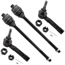 BOXI (Set of 4) Front Inner & Outer Tie Rods Fit for Cadillac Escalade ESV EXT for Chevrolet
