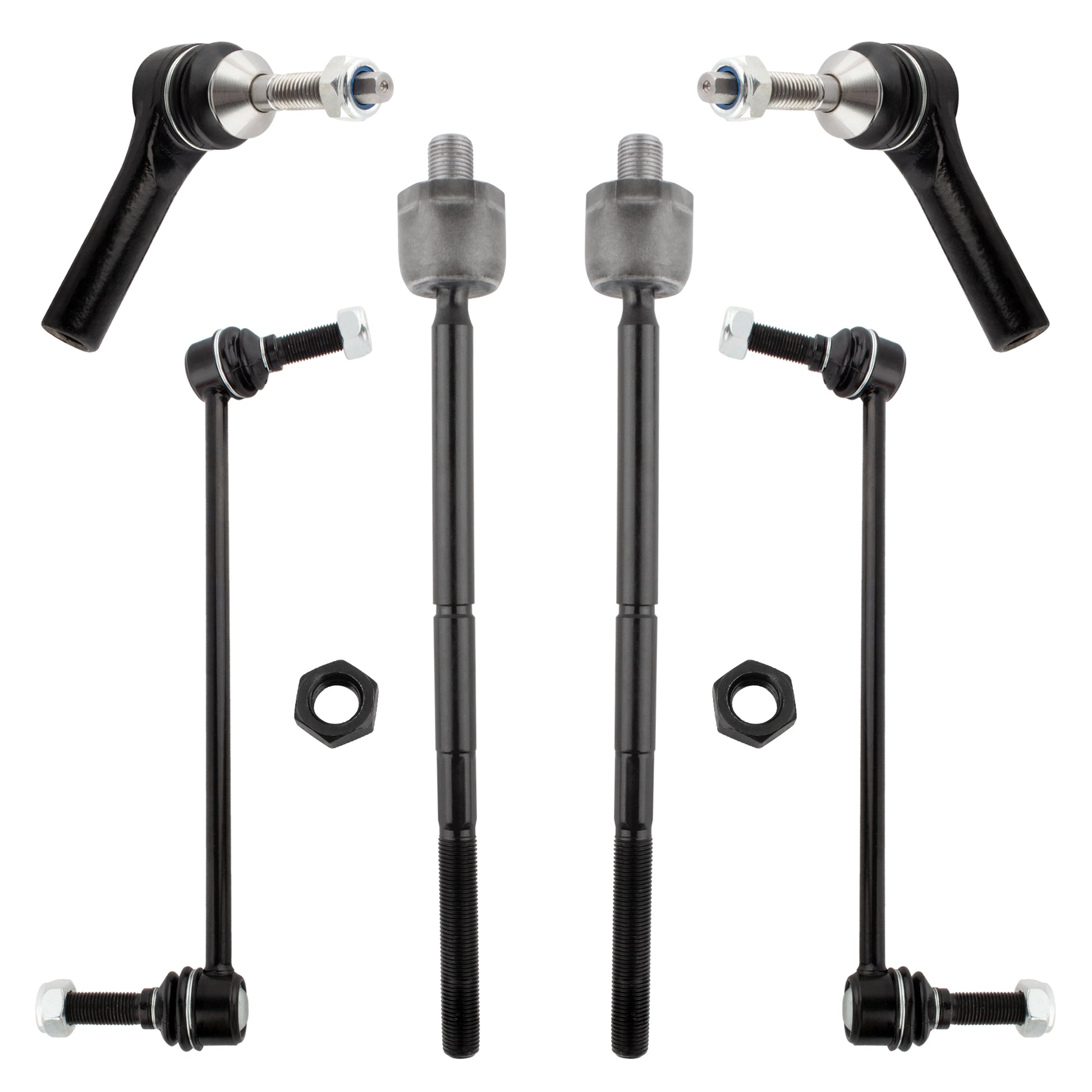 BOXI (Set of 6) 2x Front Inner Tie Rod End + 2x Front Outer Tie Rod End + 2x Front Sway Bar End