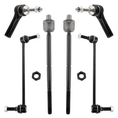 BOXI (Set of 6) 2x Front Inner Tie Rod End + 2x Front Outer Tie Rod End + 2x Front Sway Bar End
