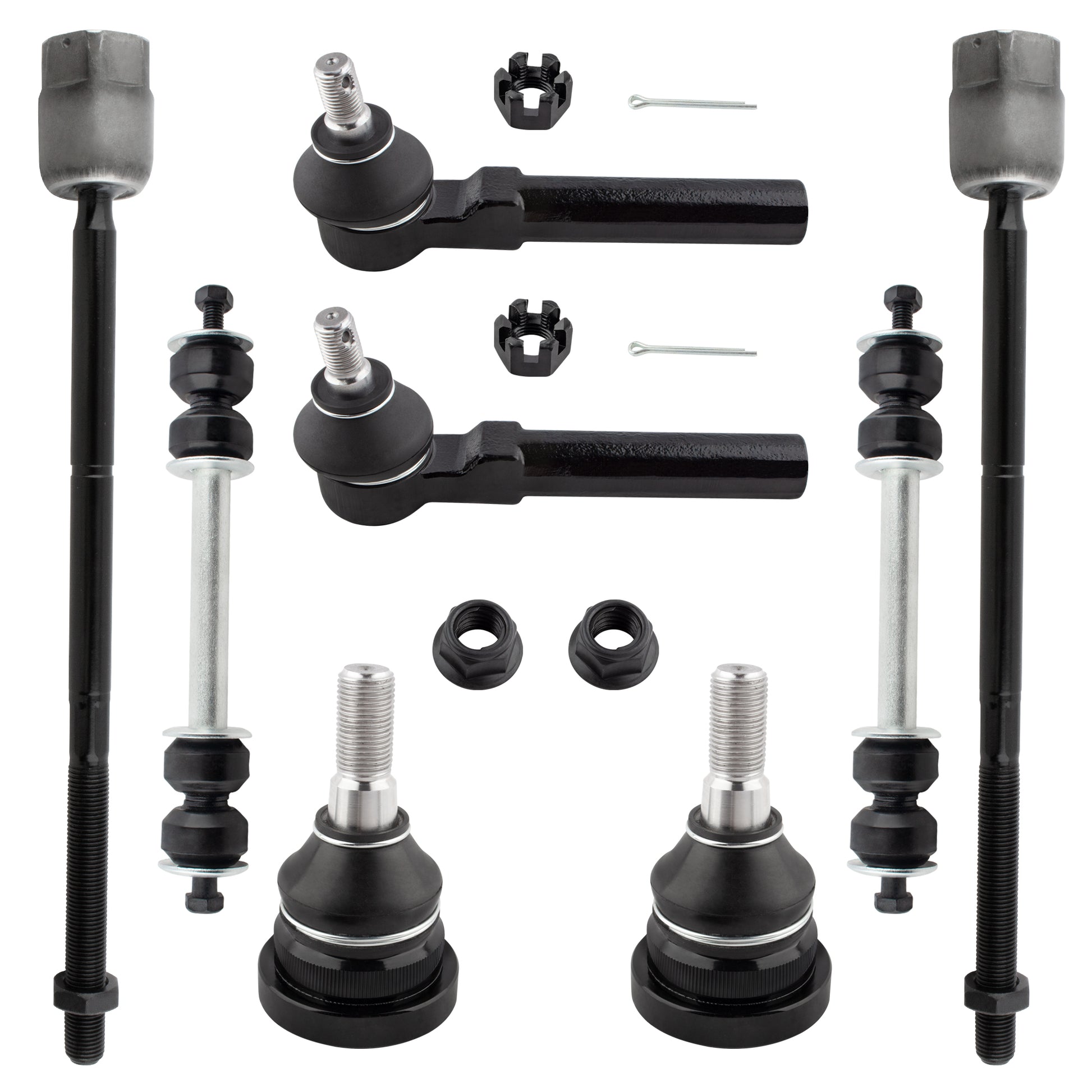 BOXI 8pcs Front Ball Joints + Sway Bars + Tie Rods Fit for Ford Mustang 1994 1995 1996 1997 1998