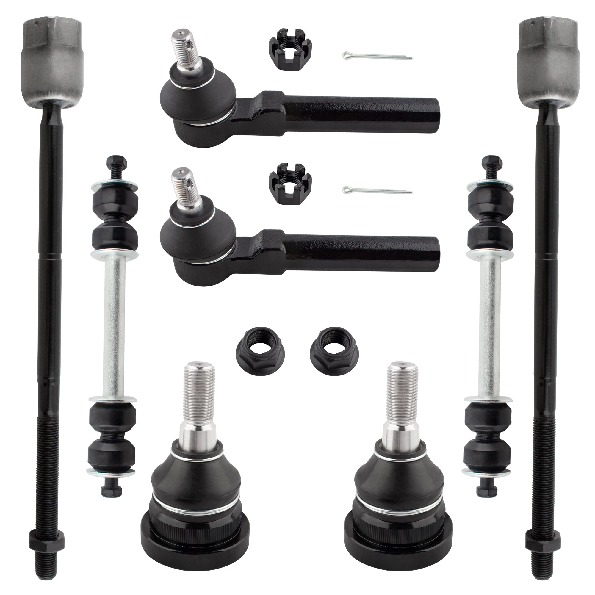 BOXI 8pcs Front Ball Joints + Sway Bars + Tie Rods Fit for Ford Mustang 1994 1995 1996 1997 1998
