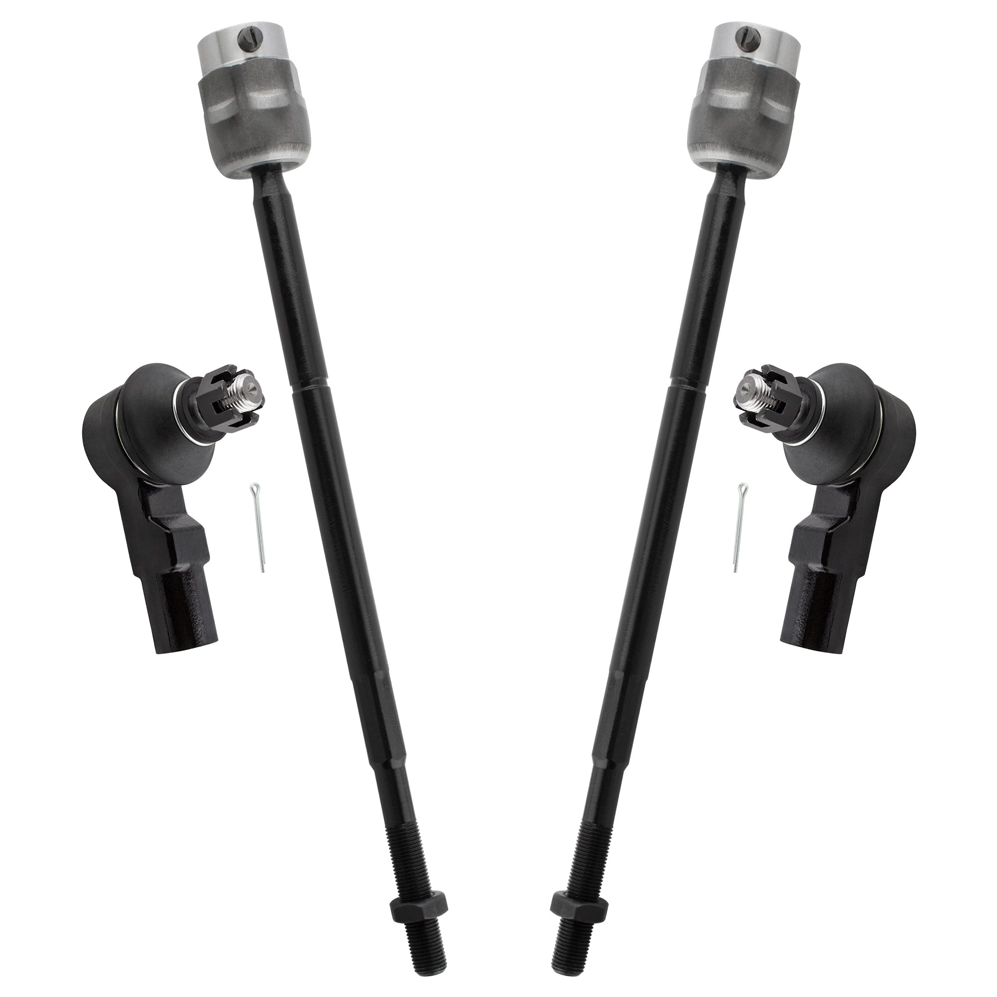 BOXI (Pack of 4) EV265 ES3048 Front Inner + Outer Tie Rod End Links Fit for Ford Escort 1991-2003
