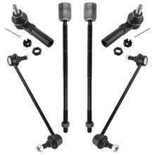 BOXI (Set of 6) Front Inner & Outer Tie Rod Ends + Front Sway Bar End Links Fit for Ford Freestar