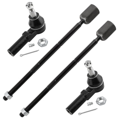 BOXI 4pcs Front Inner and Outer Tie Rod Ends Fit for Ford Taurus 1996-2007