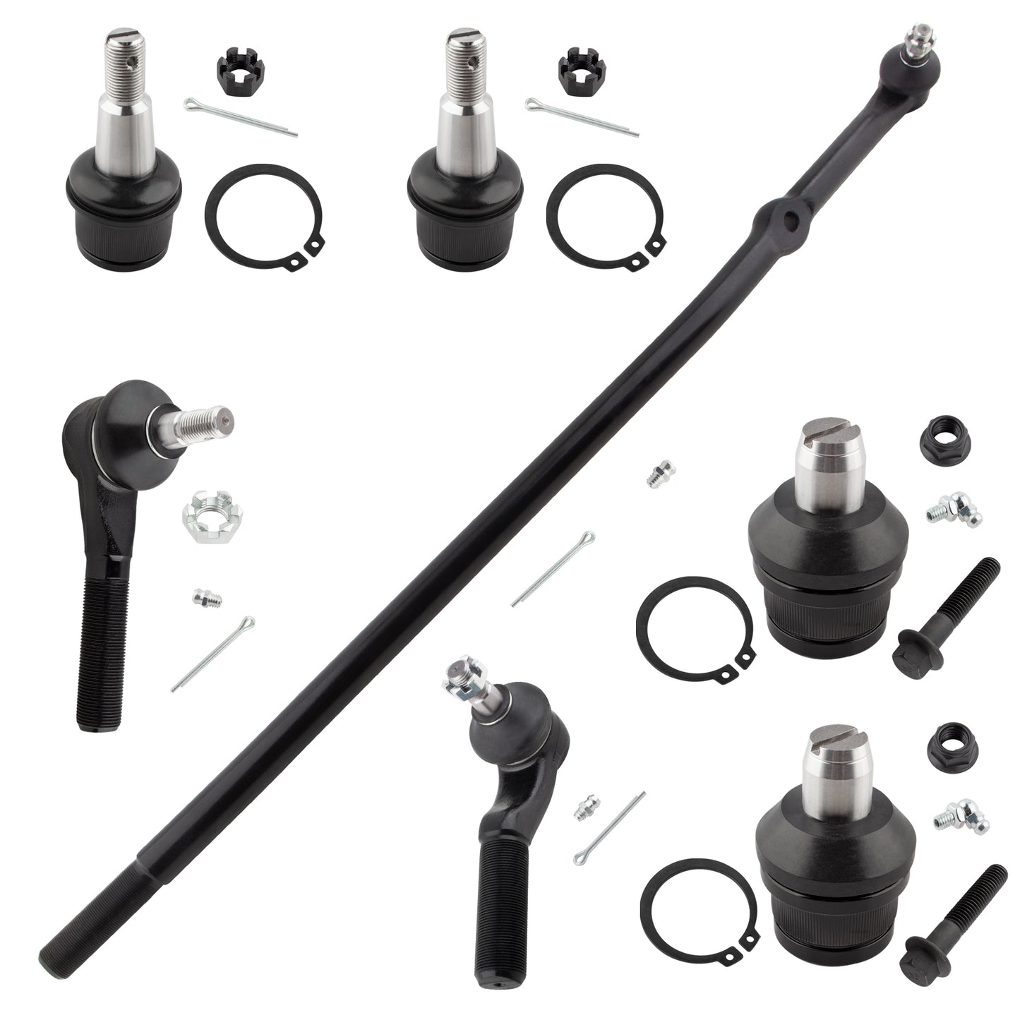 BOXI 7pc Front Ball Joints Tie Rods Kit Fits for Ford E-250 E-350 Econoline E-450 Club Wagon