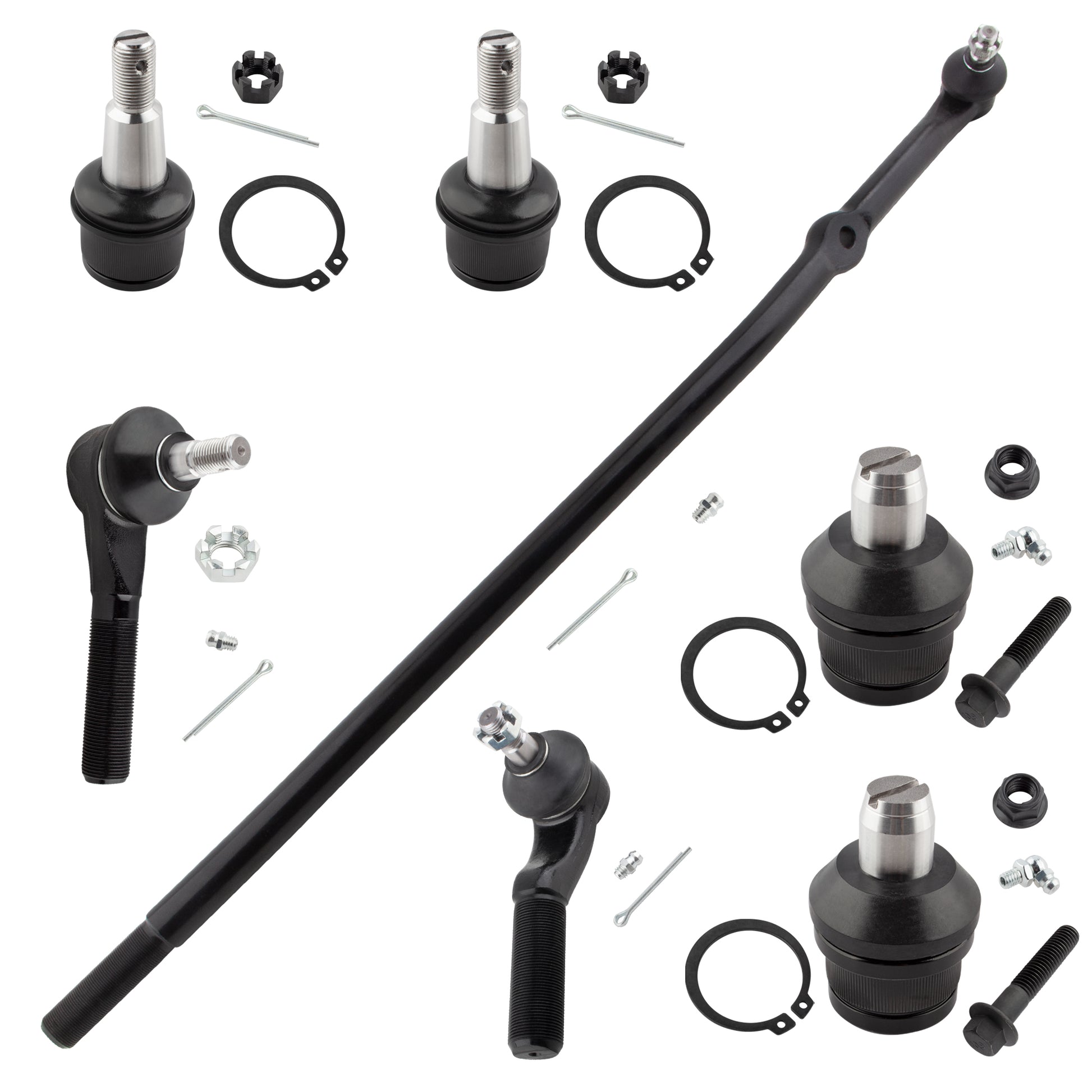 BOXI 7pc Front Ball Joints Tie Rods Kit Fits for Ford E-250 E-350 Econoline E-450 Club Wagon