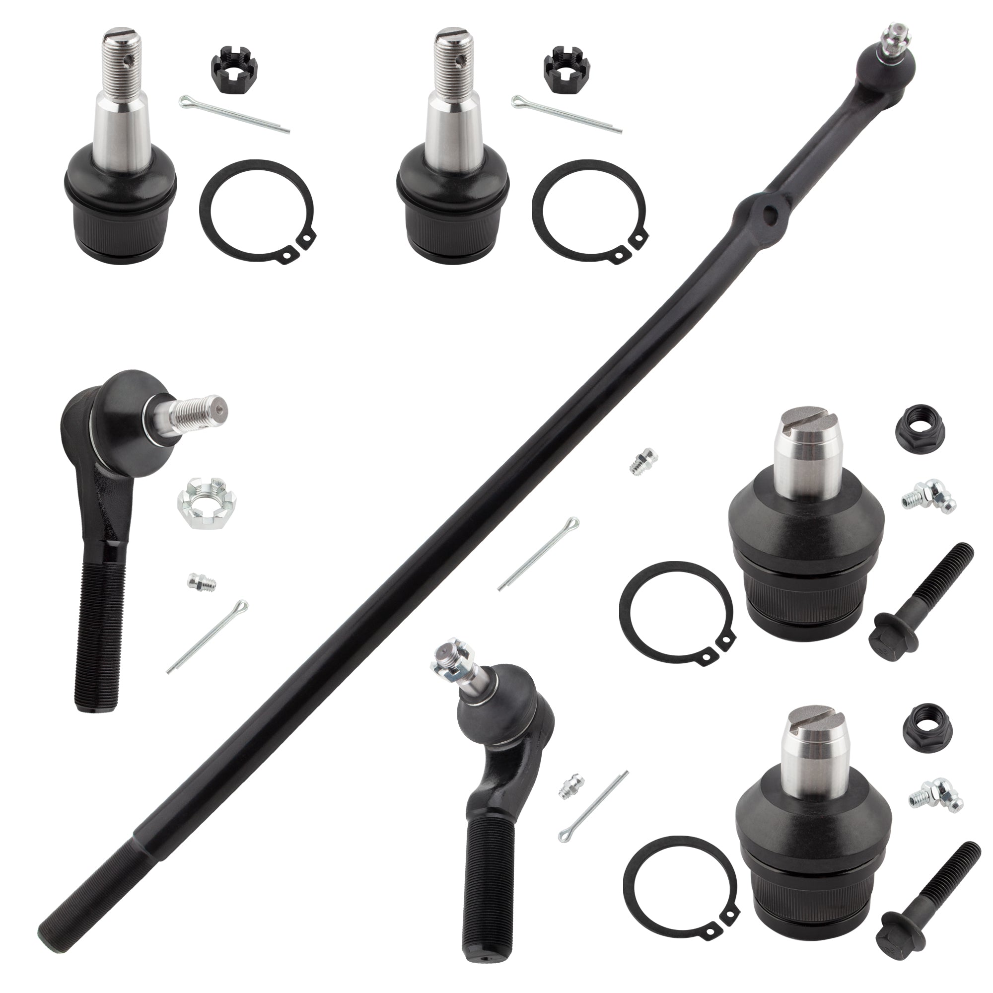 BOXI 7pc Front Ball Joints Tie Rods Kit Fits for Ford E-250 E-350 Econoline E-450 Club Wagon