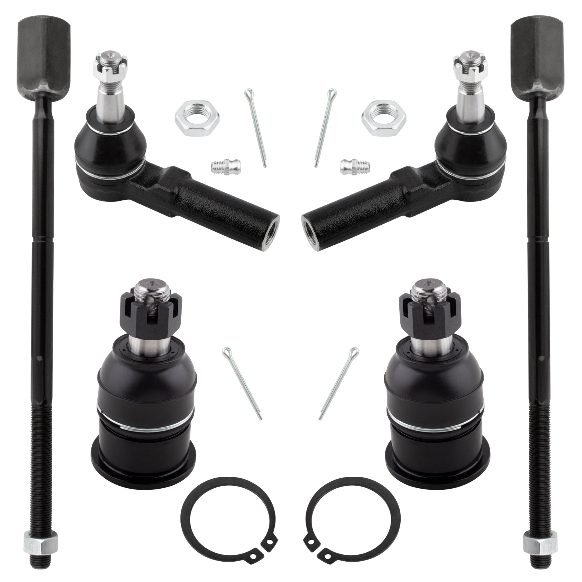 BOXI 6pc Front Inner and Outer Tie Rods + Lower Ball Joints Fit for Ford Taurus 2000-2007