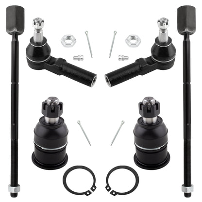 BOXI 6pc Front Inner and Outer Tie Rods + Lower Ball Joints Fit for Ford Taurus 2000-2007