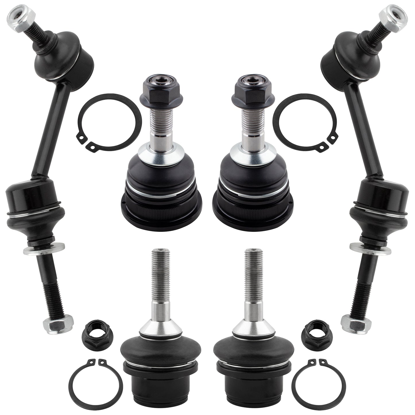 BOXI 6pc Front Sway Bars Ball Joints Fit for Ford Crown Victoria for Mercury Grand Marquis
