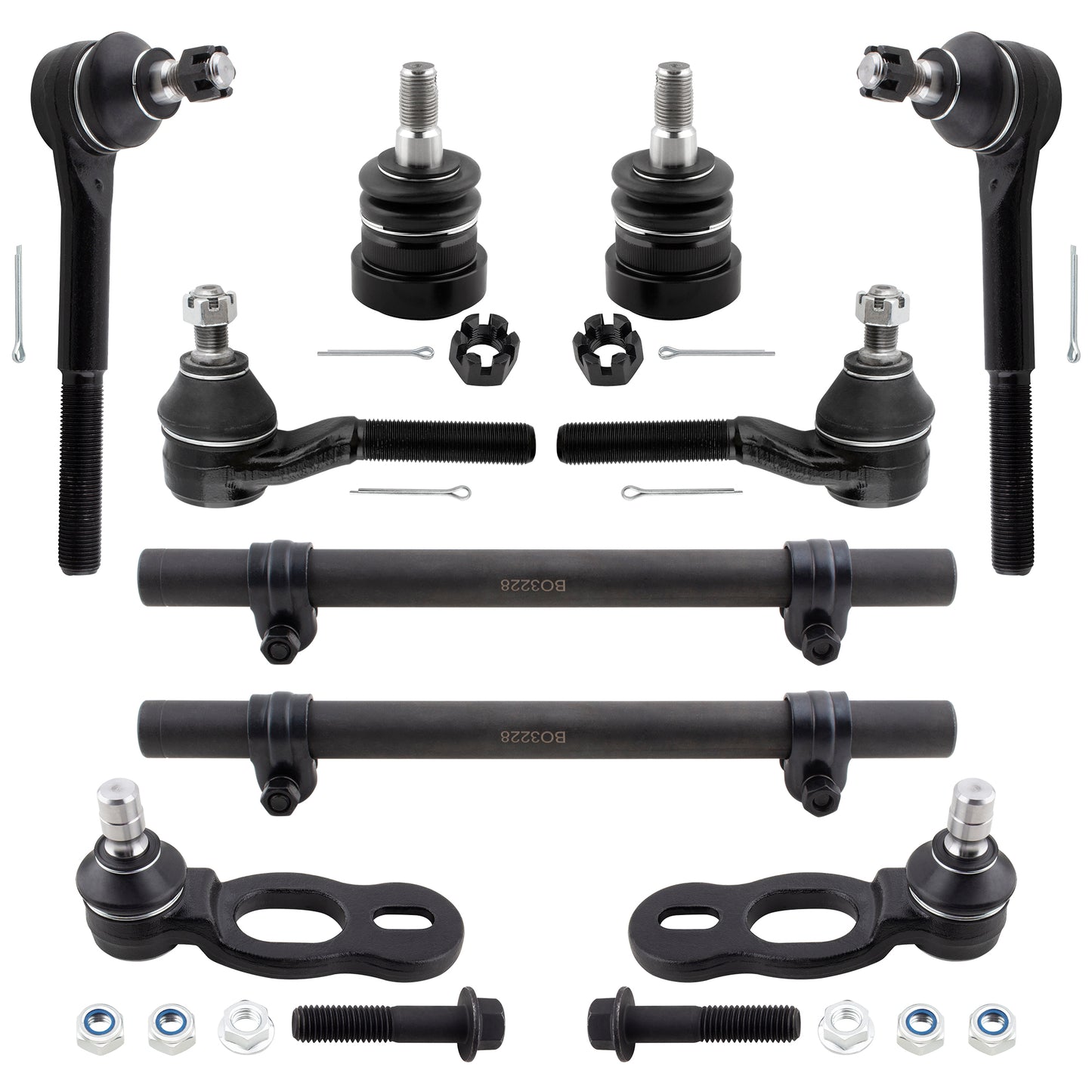 BOXI 10pc Front Ball Joints Tie Rods Adjustment Sleeve Kit Fits for Ford Crown Victoria