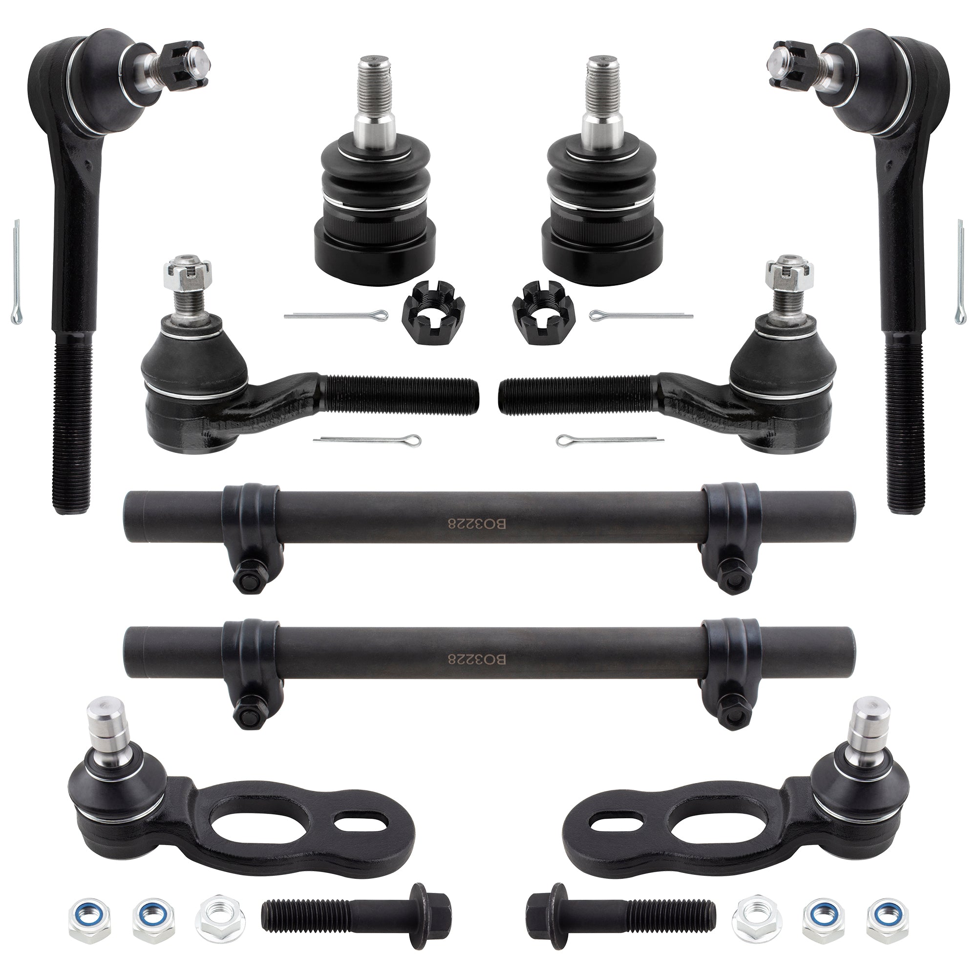 BOXI 10pc Front Ball Joints Tie Rods Adjustment Sleeve Kit Fits for Ford Crown Victoria
