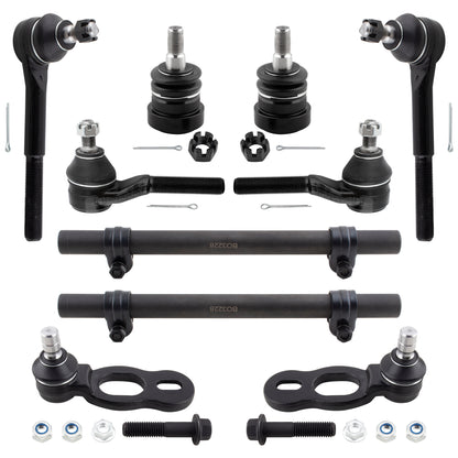 BOXI 10pc Front Ball Joints Tie Rods Adjustment Sleeve Kit Fits for Ford Crown Victoria
