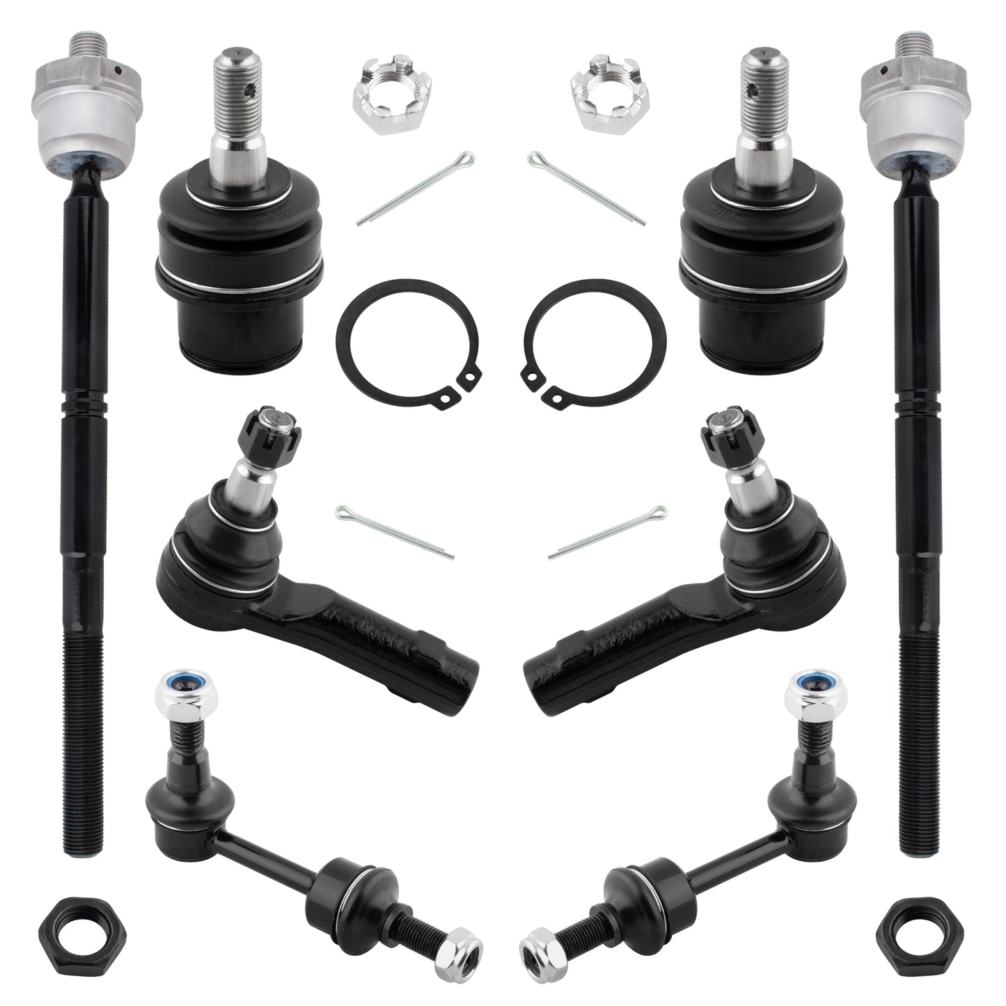 BOXI 8pc Front Sway Bars Tie Rods Ball Joints Kit Fits for Ford F-150 2004-2005
