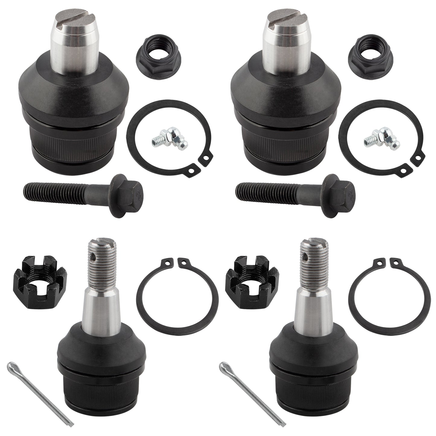 BOXI (Set of 4) Front Upper & Lower Ball Joints Kit Fits for Ford E-150