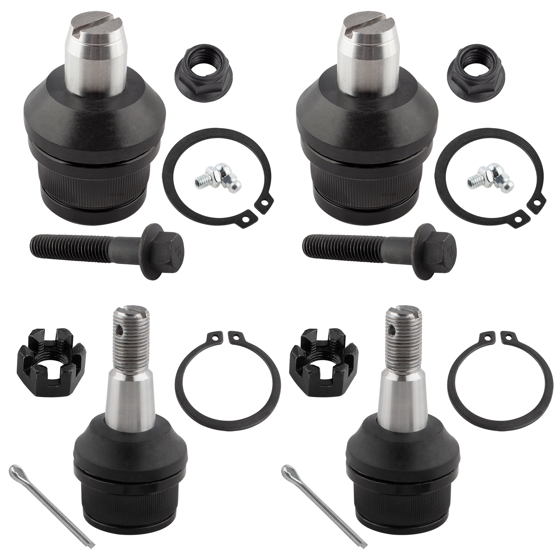 BOXI (Set of 4) Front Upper & Lower Ball Joints Kit Fits for Ford E-150