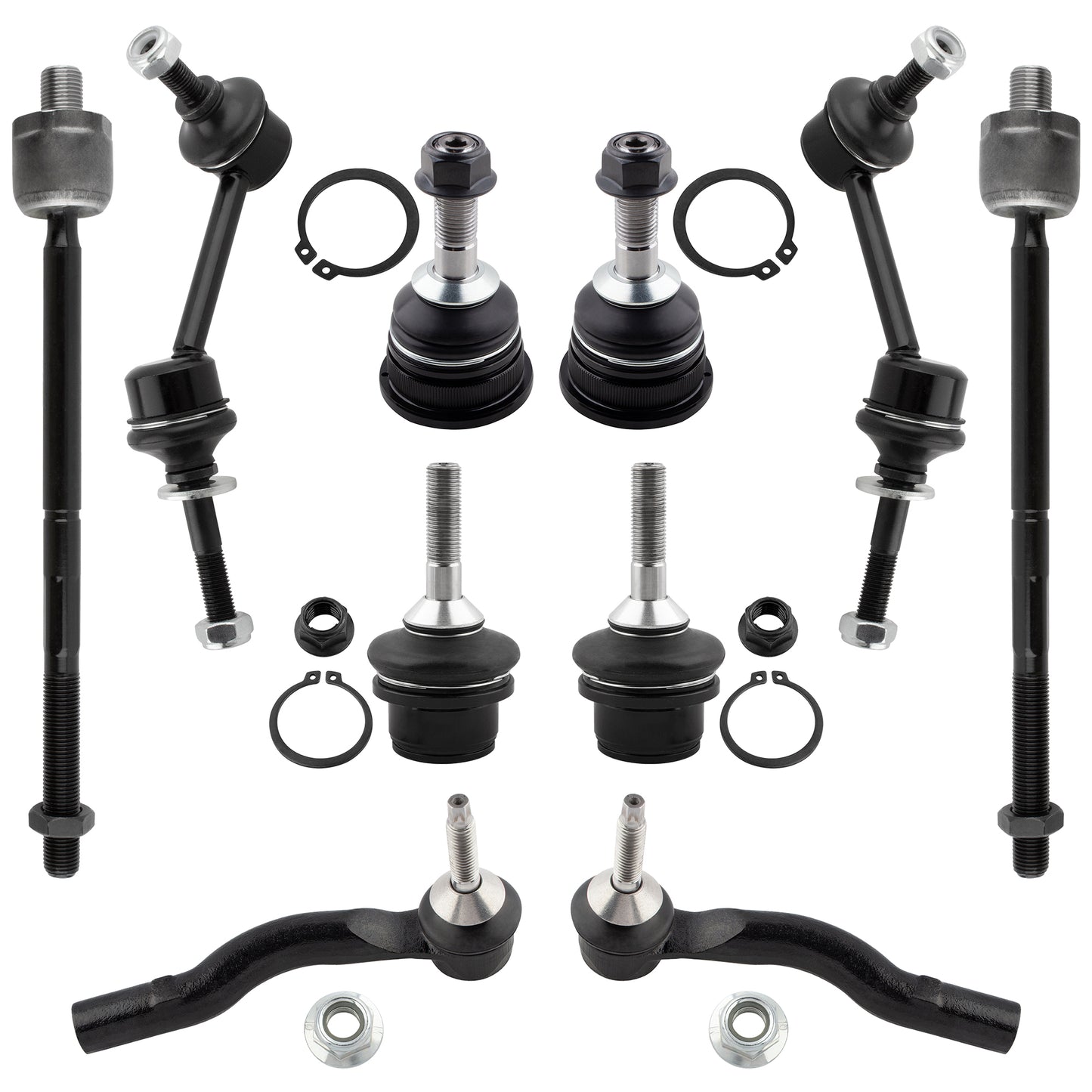 BOXI 10pc Front Ball Joints Sway Bars Tie Rods Fit for Ford Crown Victoria for Mercury Grand Marquis