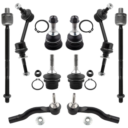 BOXI 10pc Front Ball Joints Sway Bars Tie Rods Fit for Ford Crown Victoria for Mercury Grand Marquis