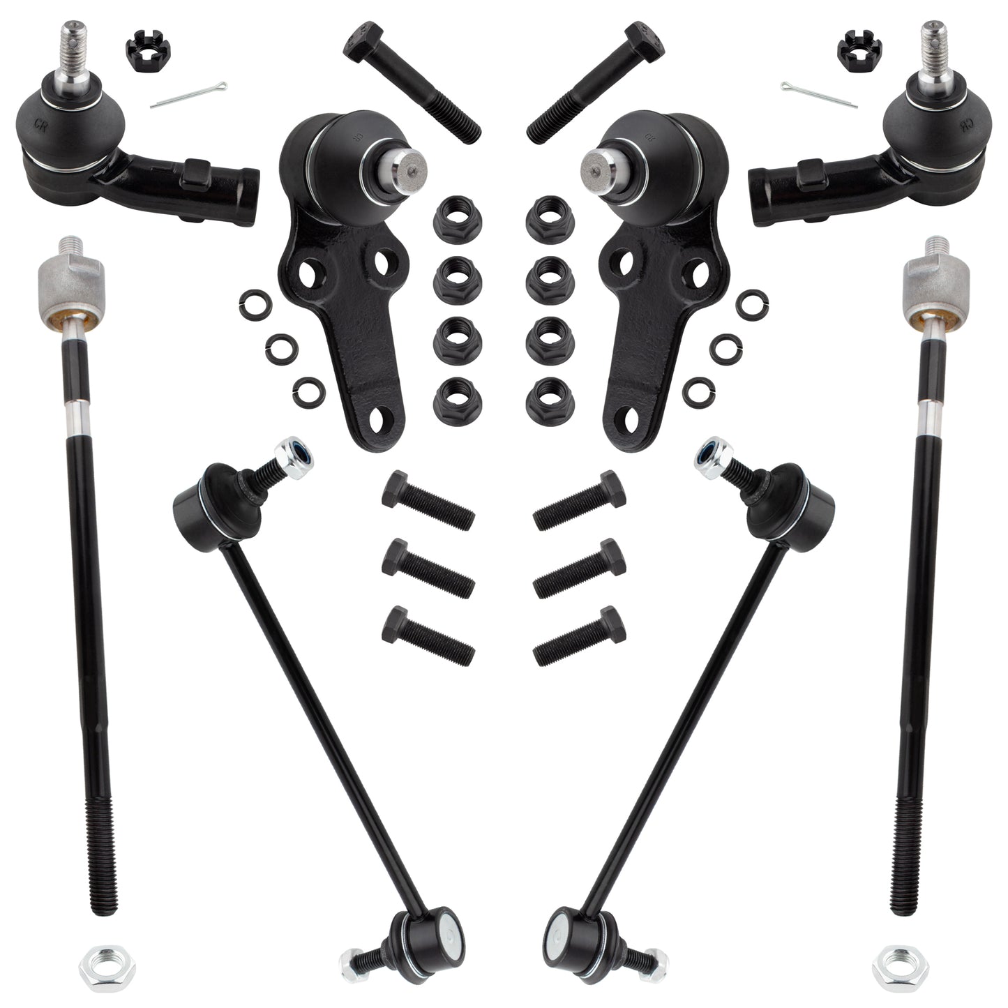 BOXI 8pc Front Ball Joints Sway Bars Tie Rods Fit for Ford Focus 2000-2001