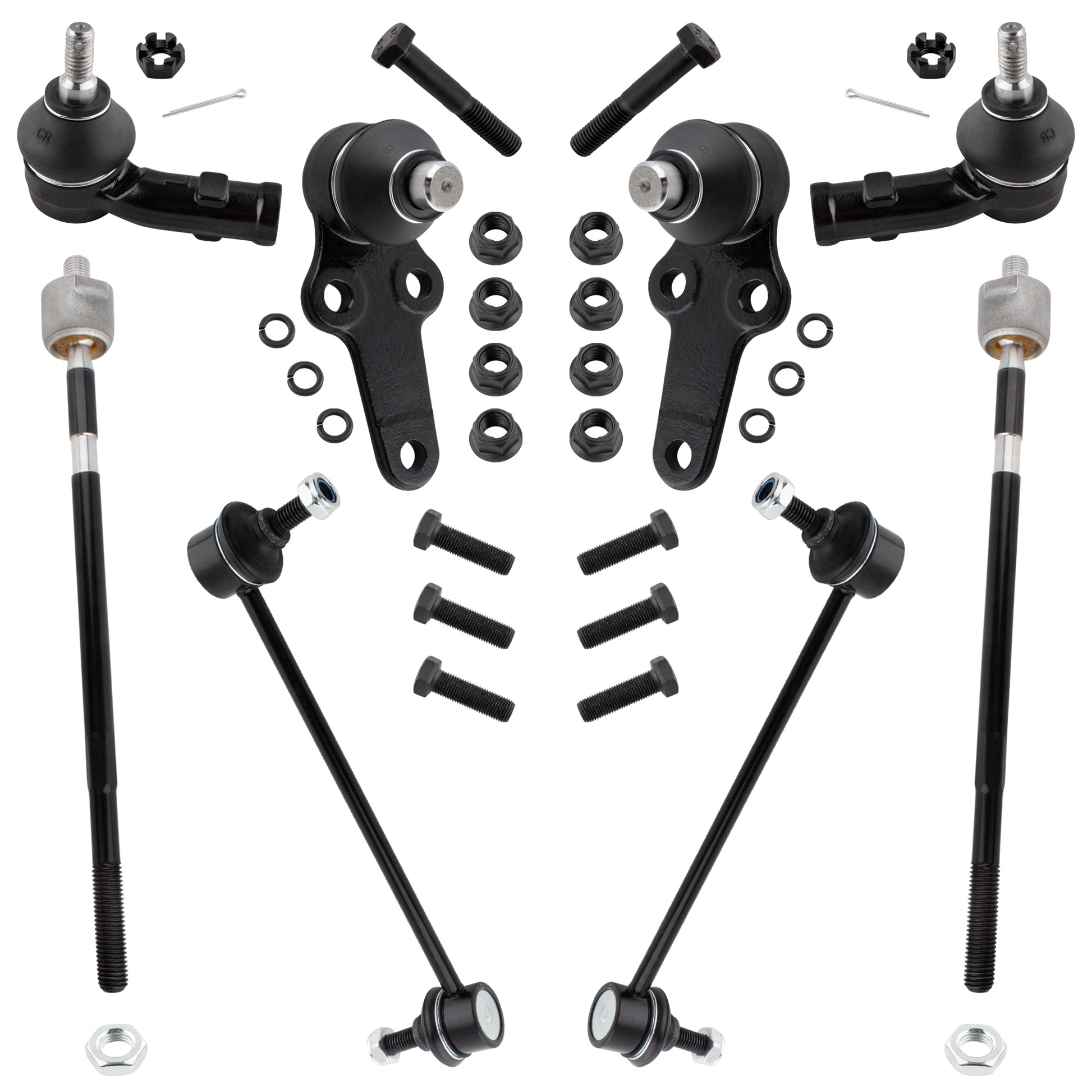 BOXI 8pc Front Ball Joints Sway Bars Tie Rods Fit for Ford Focus 2000-2001
