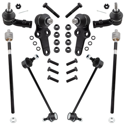 BOXI 8pc Front Ball Joints Sway Bars Tie Rods Fit for Ford Focus 2000-2001
