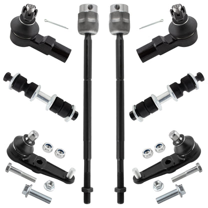 BOXI 8pc Front Lower Ball Joints Sway Bar Links Outer Inner Tie Rods Fit for Ford Escort 1997-2003