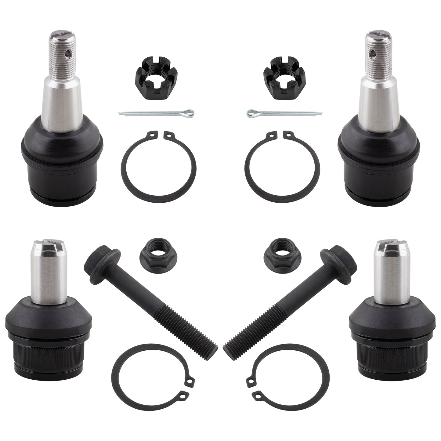 BOXI 4pc Front Suspension Upper and Lower Ball Joints Fit for Ford E-150 E-250