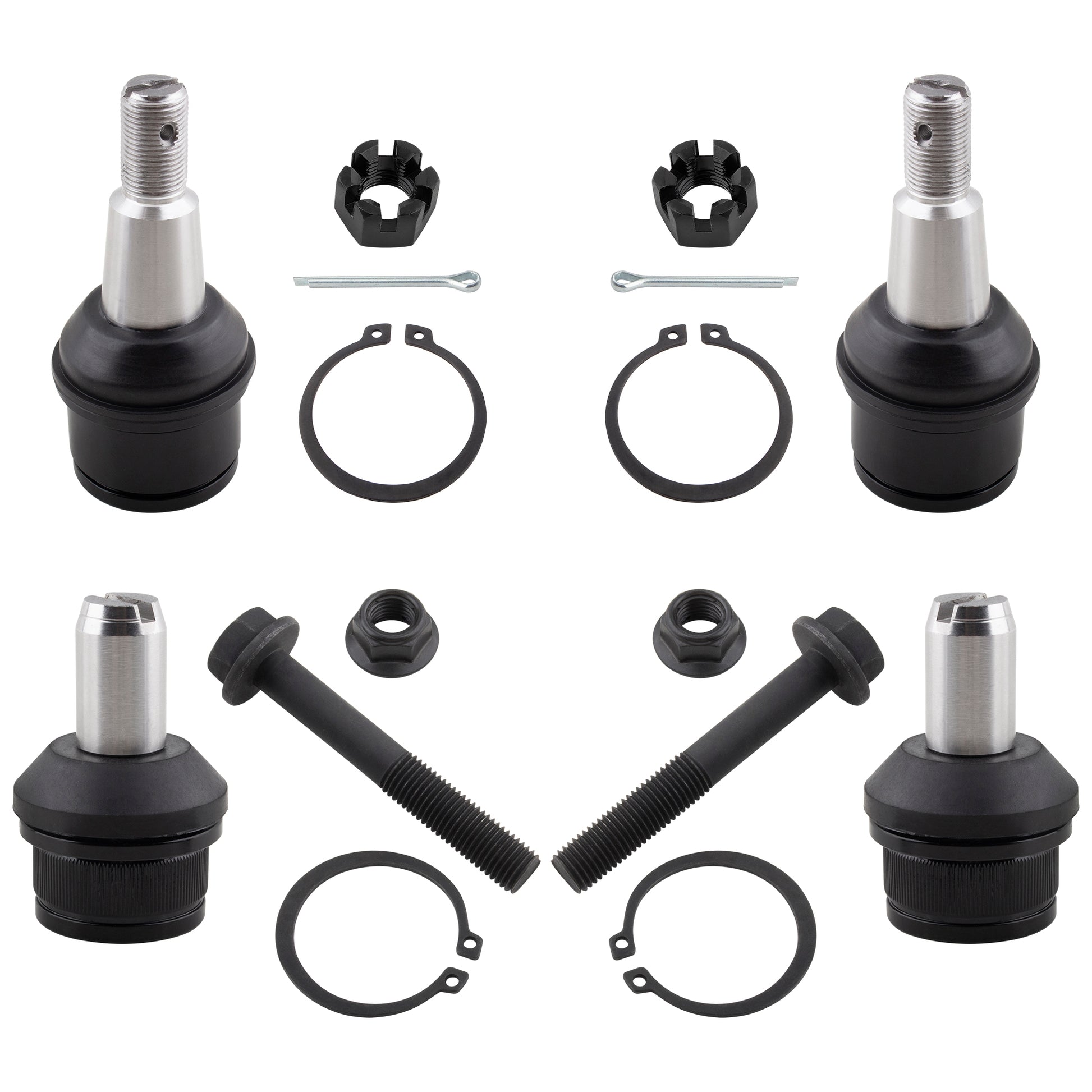 BOXI 4pc Front Suspension Upper and Lower Ball Joints Fit for Ford E-150 E-250