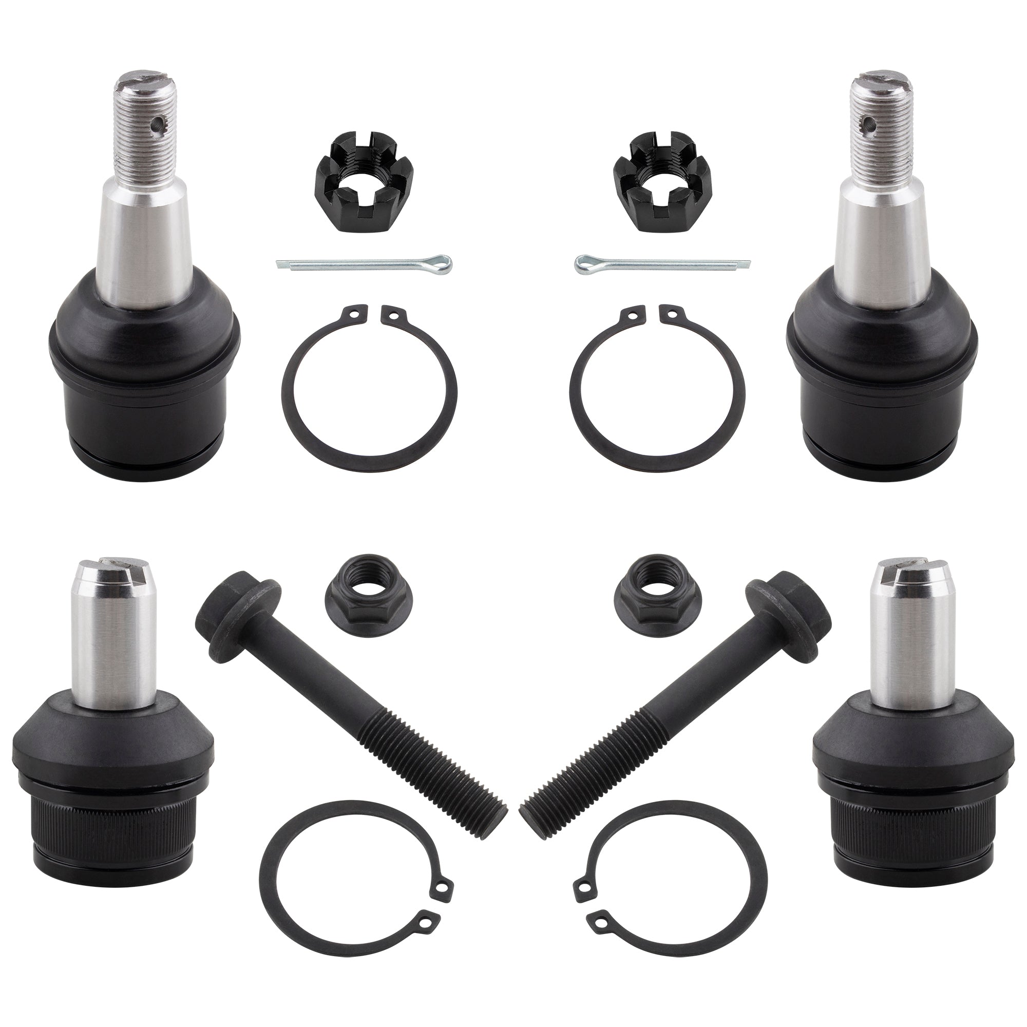 BOXI 4pc Front Suspension Upper and Lower Ball Joints Fit for Ford E-150 E-250