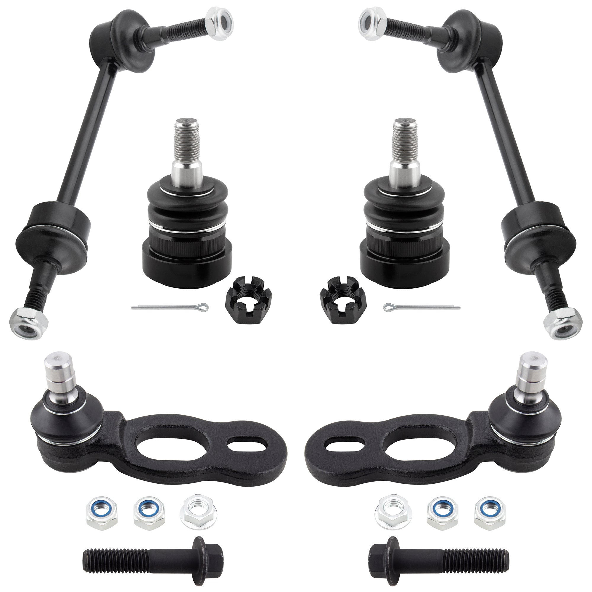 BOXI 6pc Front Sway Bars Ball Joints Fit for Ford Crown Victoria