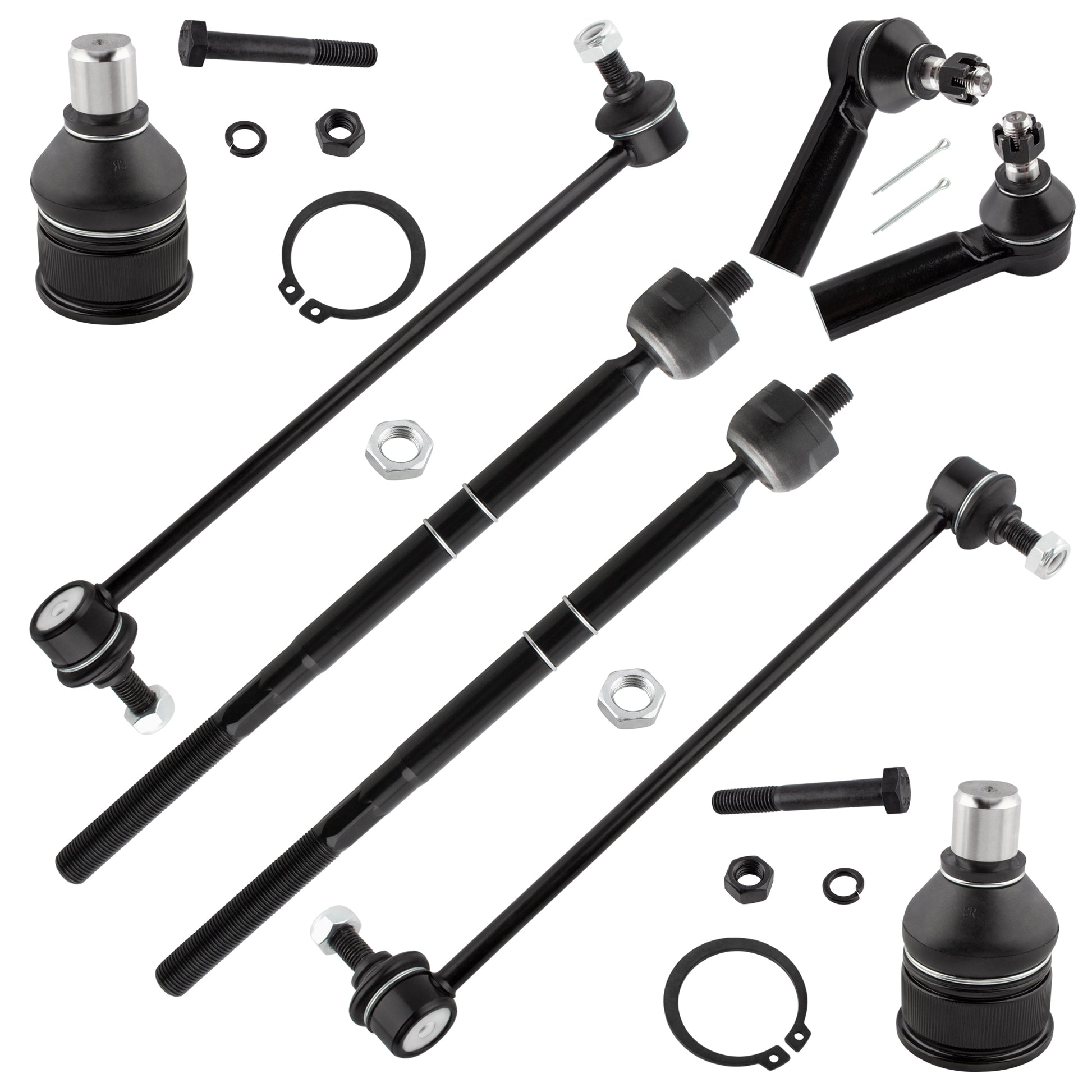 BOXI 8pc Front Inner Outer Tie Rods Sway Bars Ball Joints Fit for Ford Escape for Mercury Mariner