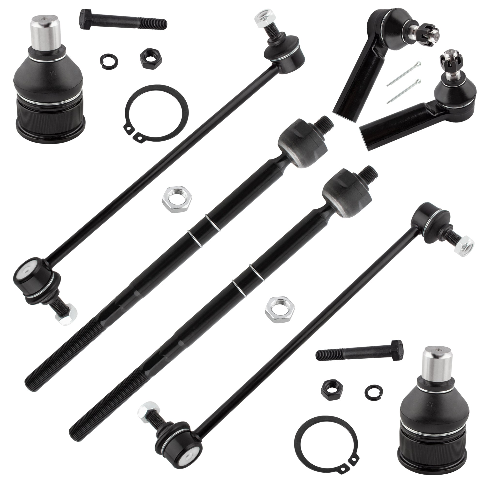 BOXI 8pc Front Inner Outer Tie Rods Sway Bars Ball Joints Fit for Ford Escape for Mercury Mariner
