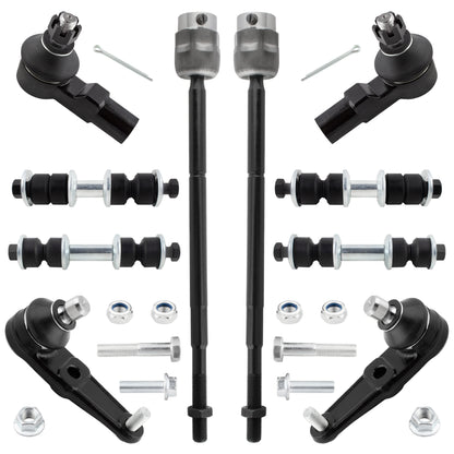 BOXI 10pc Front Rear Sway Bar Tie Rod Ball Joint Kit Fits for Ford Escort 1997 1998 1999 2000 2001