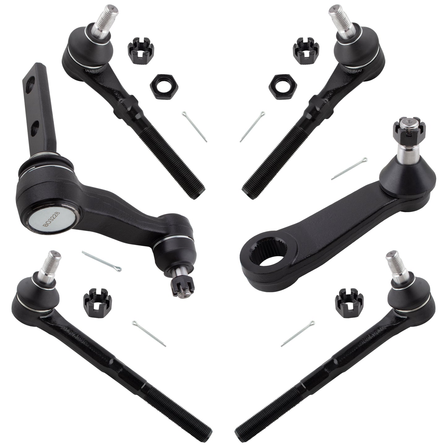 BOXI 6pc Front Tie Rods Idler Pitman Arms Fit for Ford Expedition F-150 F-250 1997-2003