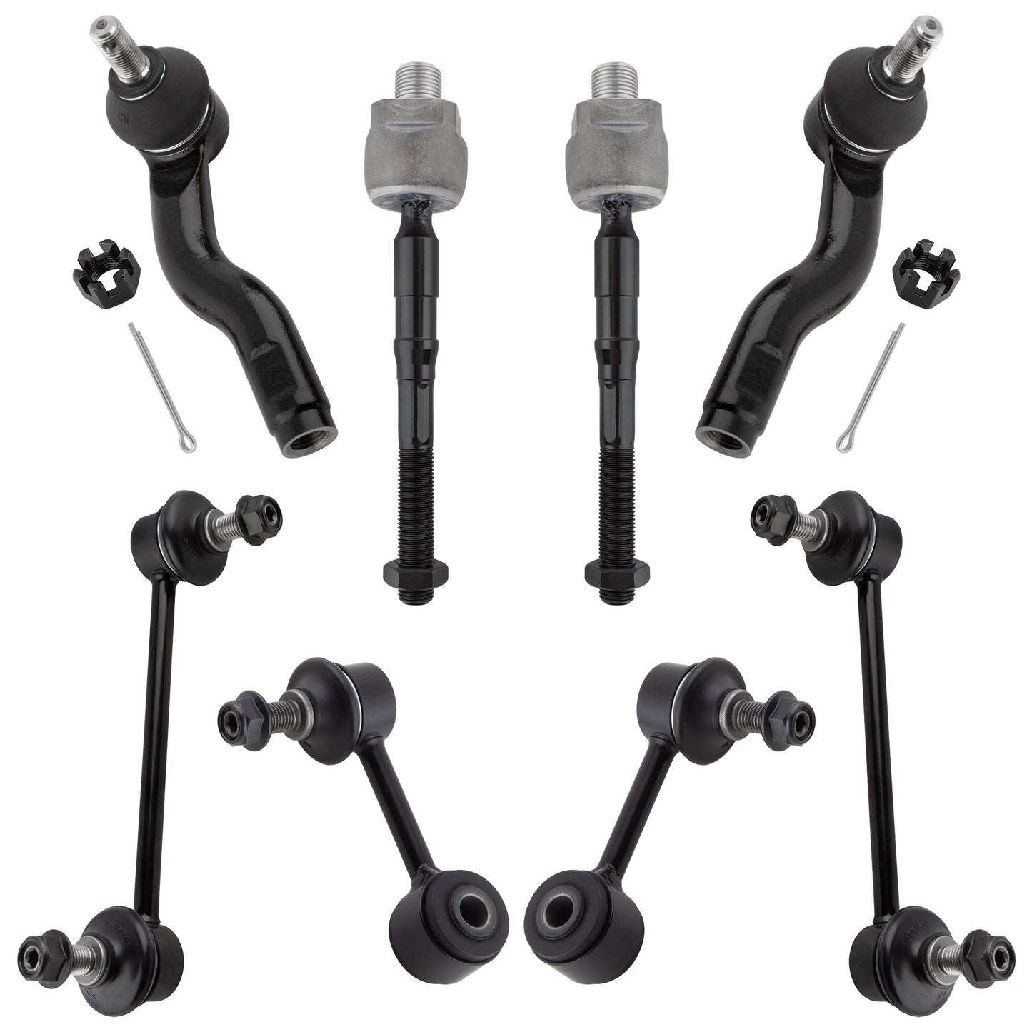 BOXI 8pc Front Rear Sway Bars Tie Rods Fit for Ford Fusion 2006-2010