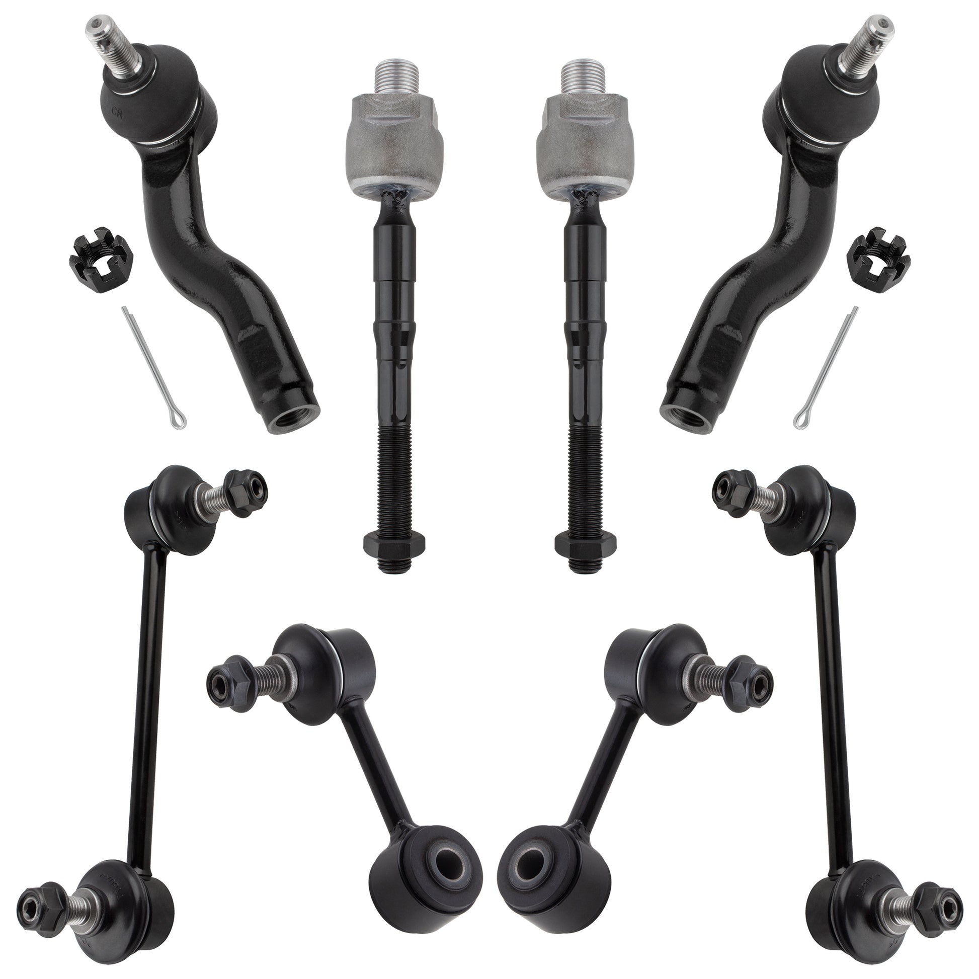 BOXI 8pc Front Rear Sway Bars Tie Rods Fit for Ford Fusion 2006-2010