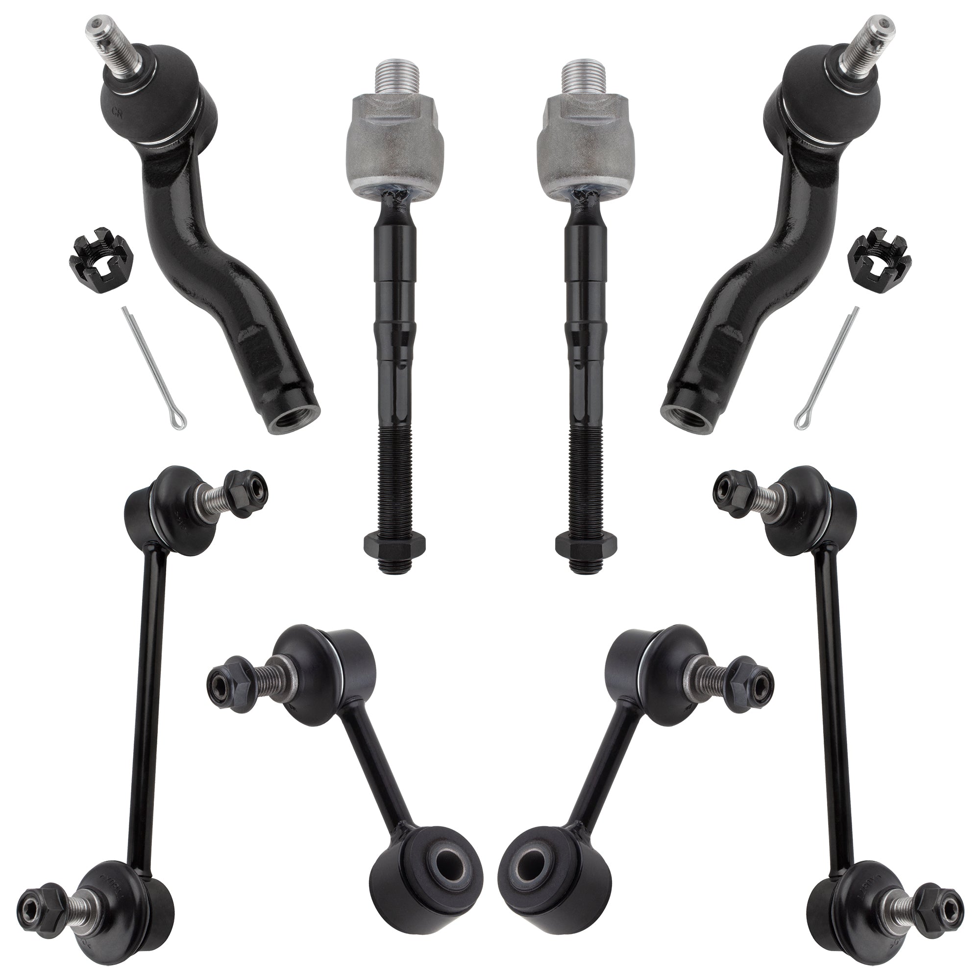 BOXI 8pc Front Rear Sway Bars Tie Rods Fit for Ford Fusion 2006-2010