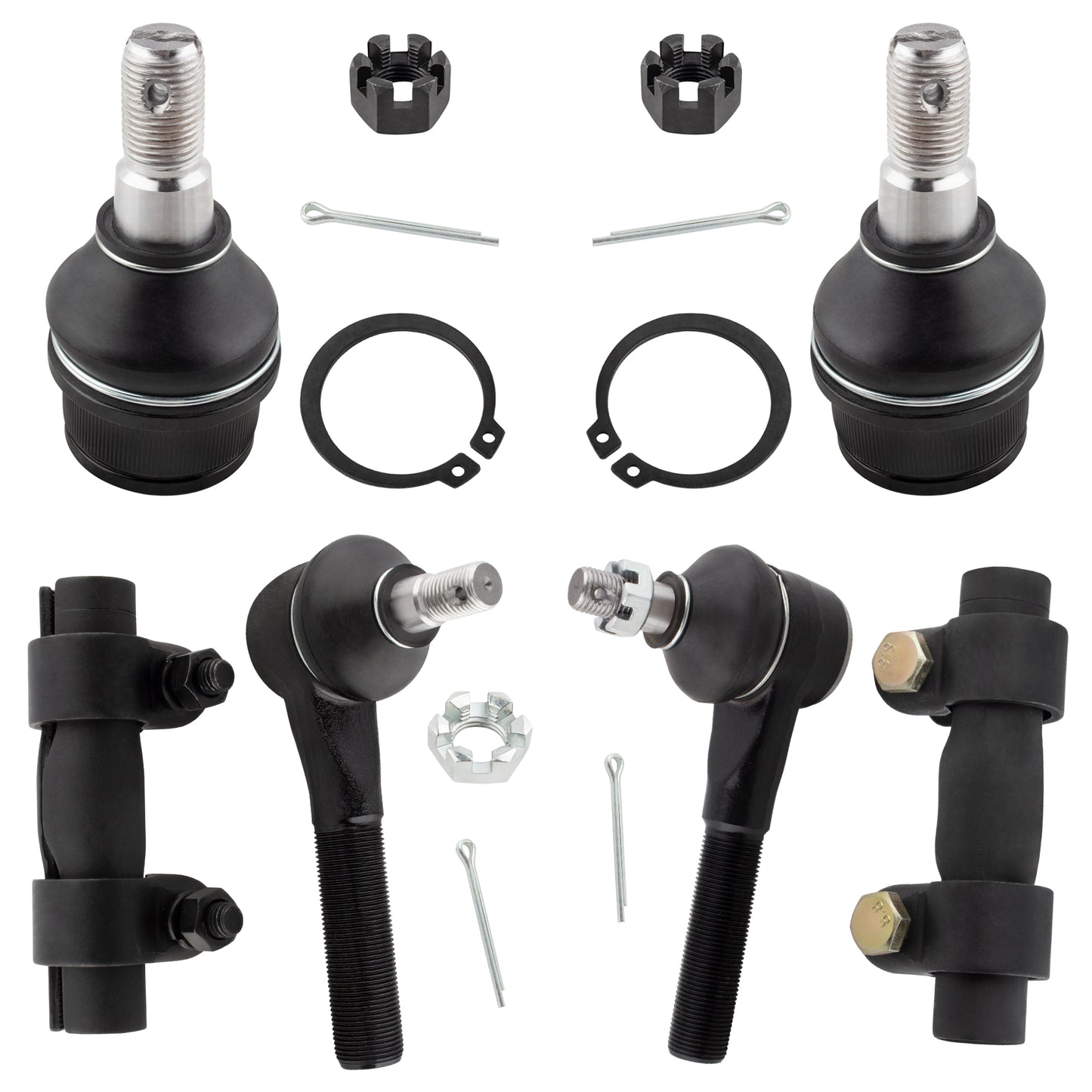 BOXI 6pc Ball Joints Tie Rods Adjustment Sleeves Fit for Ford Ranger 1992-1997