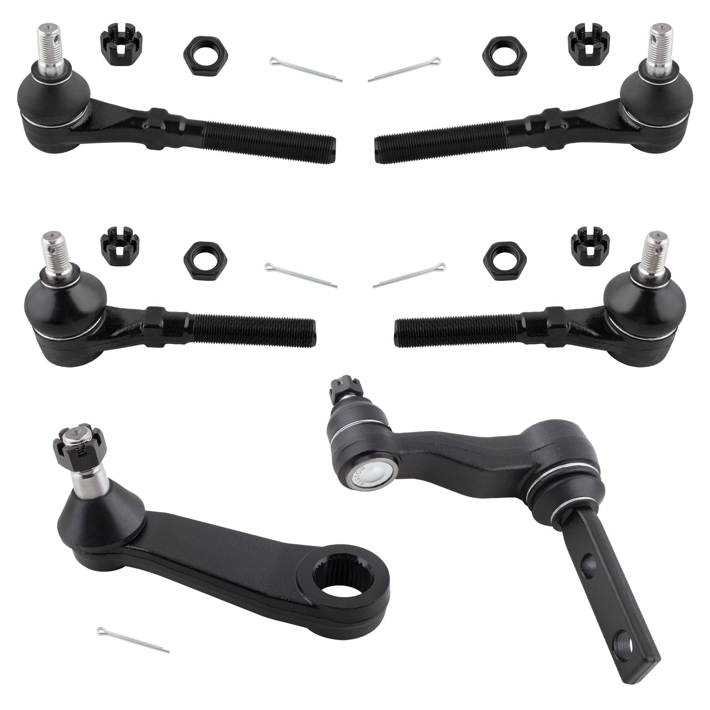 BOXI 6pc Tie Rod Ends Pitman Idler Arm Set Fits for Ford Expedition F-150 F-150 Heritage F-250