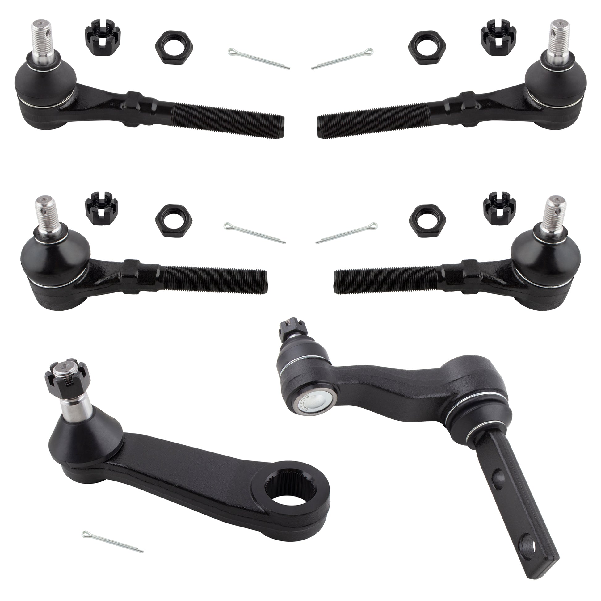 BOXI 6pc Tie Rod Ends Pitman Idler Arm Set Fits for Ford Expedition F-150 F-150 Heritage F-250