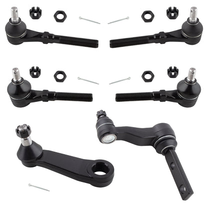 BOXI 6pc Tie Rod Ends Pitman Idler Arm Set Fits for Ford Expedition F-150 F-150 Heritage F-250
