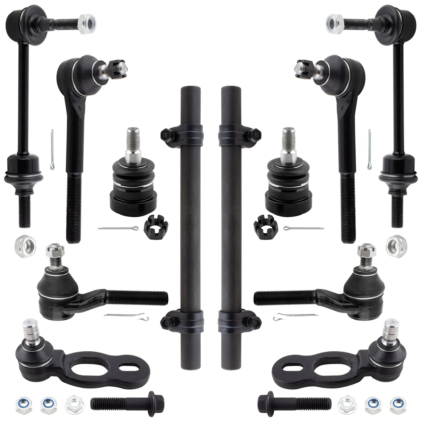 BOXI 12pc Front Ball Joints Sway bars Tie Rods Adjustment Sleeves Kit Fit for Ford Crown Victoria