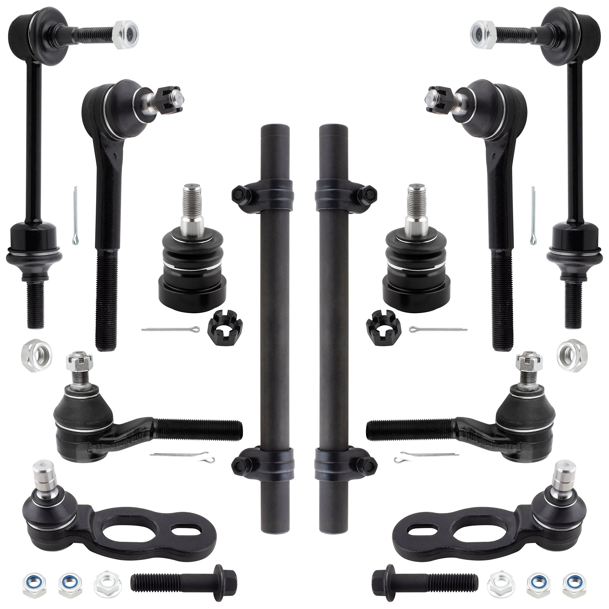 BOXI 12pc Front Ball Joints Sway bars Tie Rods Adjustment Sleeves Kit Fit for Ford Crown Victoria