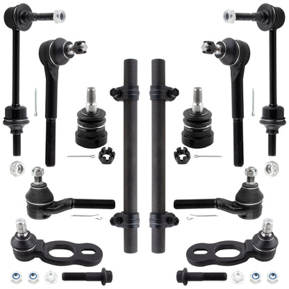 BOXI 12pc Front Ball Joints Sway bars Tie Rods Adjustment Sleeves Kit Fit for Ford Crown Victoria