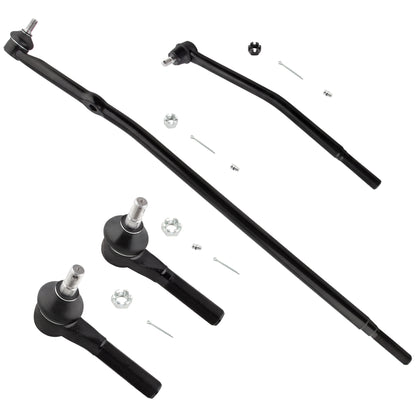 BOXI 4pc Front Center Links + Outer Tie Rods Fit for Ford E-150